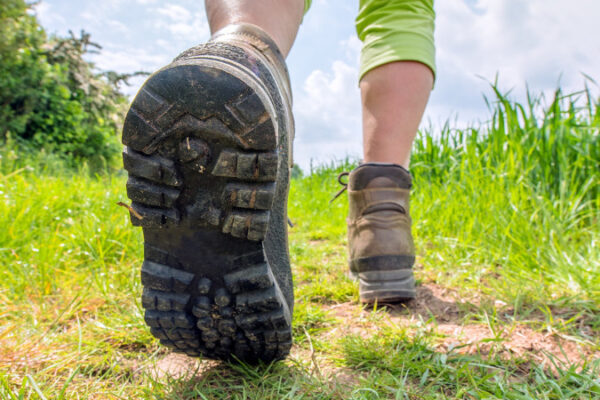 Close up of persons foot - whilst walking