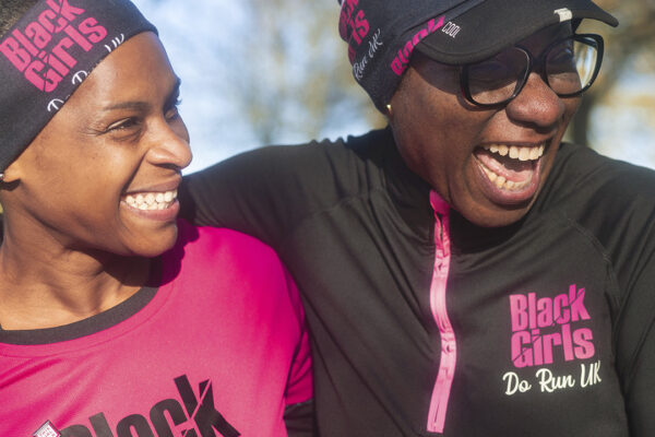 two women laughing